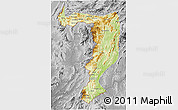 Physical 3D Map of Sayabouri, desaturated