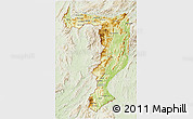 Physical 3D Map of Sayabouri, lighten
