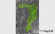 Satellite 3D Map of Sayabouri, desaturated