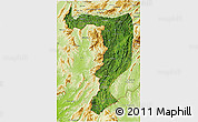 Satellite 3D Map of Sayabouri, physical outside