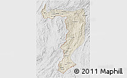 Shaded Relief 3D Map of Sayabouri, lighten, desaturated