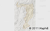 Shaded Relief 3D Map of Sayabouri, lighten, semi-desaturated