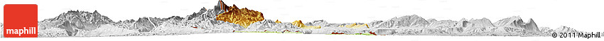Physical Horizon Map of Boten, lighten, desaturated