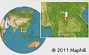 Satellite Location Map of Boten, highlighted parent region