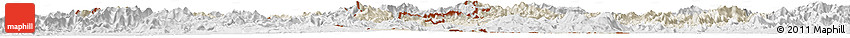 Shaded Relief Horizon Map of Sayabouri, lighten, desaturated