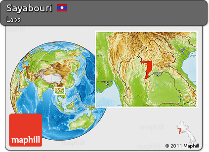 Physical Location Map of Sayabouri