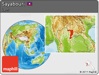 Physical Location Map of Sayabouri