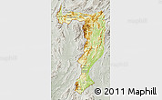 Physical Map of Sayabouri, lighten, semi-desaturated