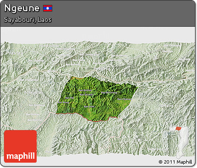 Satellite 3D Map of Ngeune, lighten
