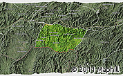 Satellite 3D Map of Ngeune, semi-desaturated