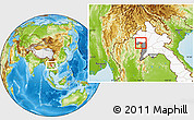 Physical Location Map of Ngeune, highlighted country, highlighted parent region