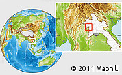 Physical Location Map of Ngeune, highlighted country