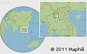 Savanna Style Location Map of Ngeune, highlighted parent region, within the entire country