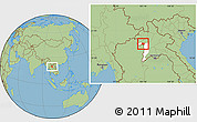 Savanna Style Location Map of Ngeune, highlighted parent region