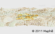 Physical Panoramic Map of Ngeune, lighten