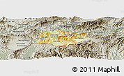 Physical Panoramic Map of Ngeune, semi-desaturated