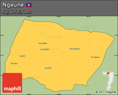 Savanna Style Simple Map of Ngeune, cropped outside