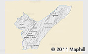 Classic Style 3D Map of Pak Lay, single color outside
