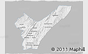 Gray 3D Map of Pak Lay, single color outside