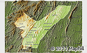 Physical 3D Map of Pak Lay, darken