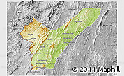 Physical 3D Map of Pak Lay, desaturated