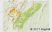 Physical 3D Map of Pak Lay, lighten