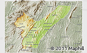 Physical 3D Map of Pak Lay, semi-desaturated