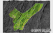 Satellite 3D Map of Pak Lay, darken, desaturated