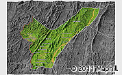 Satellite 3D Map of Pak Lay, desaturated