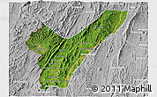 Satellite 3D Map of Pak Lay, lighten, desaturated