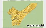 Savanna Style 3D Map of Pak Lay, single color outside