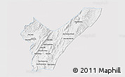 Silver Style 3D Map of Pak Lay, single color outside