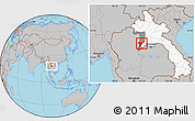 Gray Location Map of Pak Lay, highlighted country, highlighted parent region