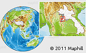 Physical Location Map of Pak Lay, highlighted country, highlighted parent region