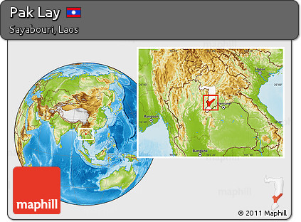 Physical Location Map of Pak Lay, highlighted parent region