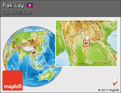 Physical Location Map of Pak Lay, highlighted parent region