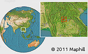 Satellite Location Map of Pak Lay