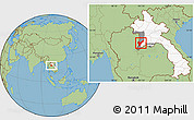 Savanna Style Location Map of Pak Lay, highlighted country, highlighted parent region