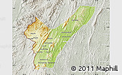 Physical Map of Pak Lay, lighten, semi-desaturated
