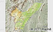 Physical Map of Pak Lay, semi-desaturated