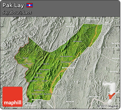 Satellite Map of Pak Lay, lighten, semi-desaturated