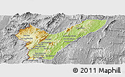 Physical Panoramic Map of Pak Lay, desaturated