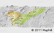 Physical Panoramic Map of Pak Lay, lighten, desaturated