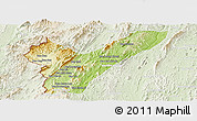 Physical Panoramic Map of Pak Lay, lighten