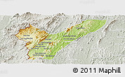 Physical Panoramic Map of Pak Lay, lighten, semi-desaturated