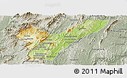 Physical Panoramic Map of Pak Lay, semi-desaturated