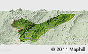 Satellite Panoramic Map of Pak Lay, lighten