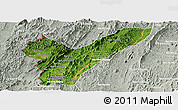 Satellite Panoramic Map of Pak Lay, lighten, semi-desaturated