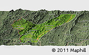 Satellite Panoramic Map of Pak Lay, semi-desaturated