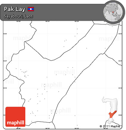 Blank Simple Map of Pak Lay, no labels